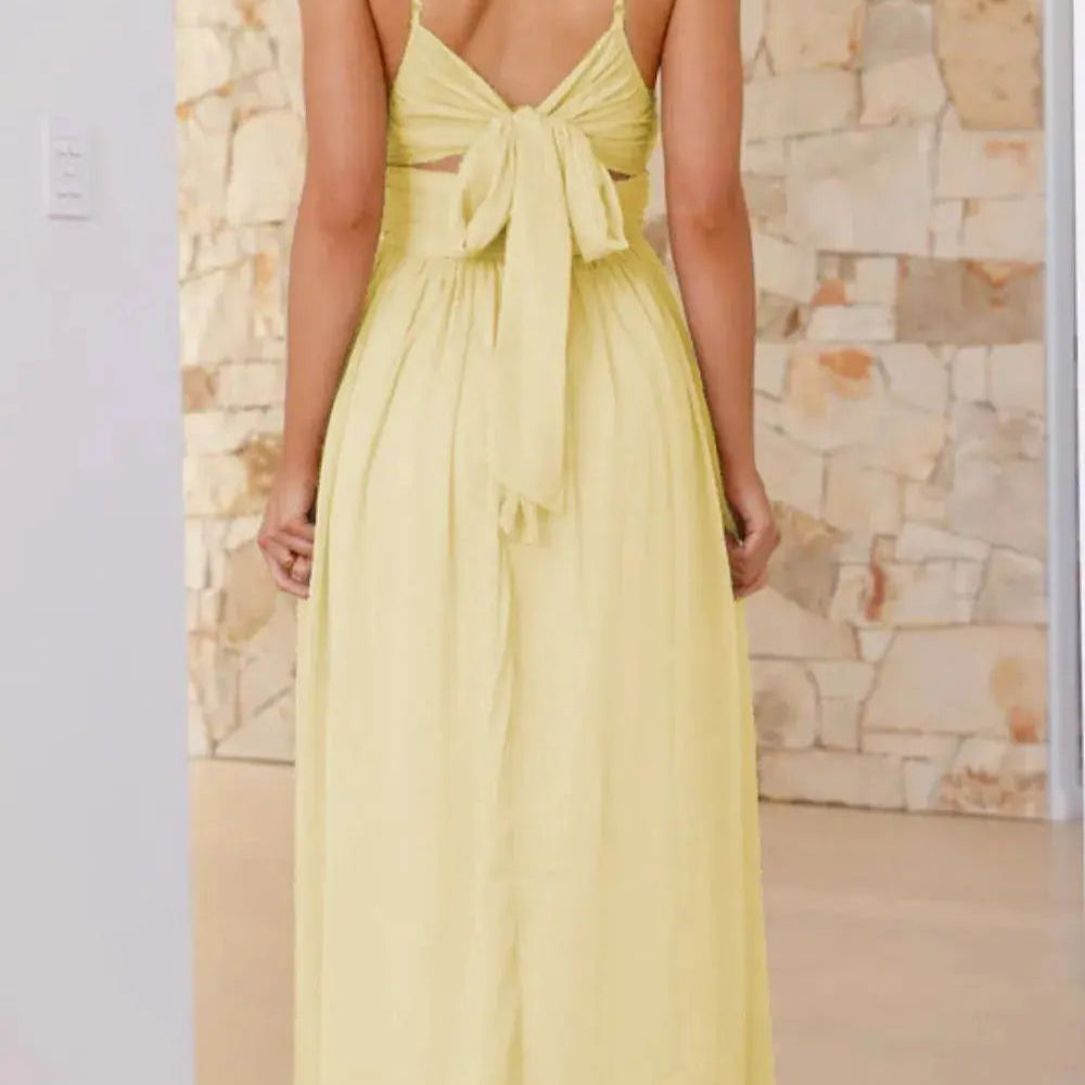 Ruched V-Neck Cami Dress Trendsi