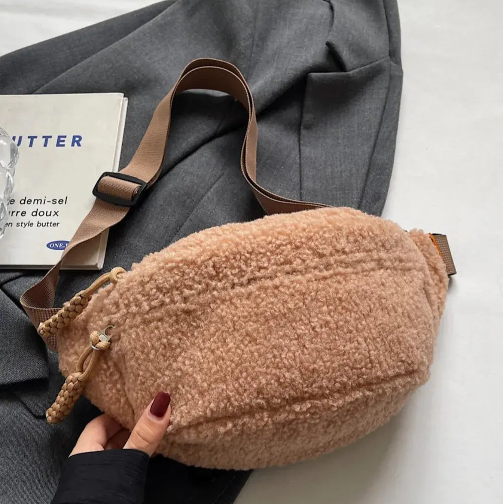 Sherpa Crossbody Bag with Adjustable Strap Trendsi