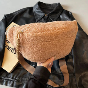 Sherpa Crossbody Bag with Adjustable Strap Trendsi