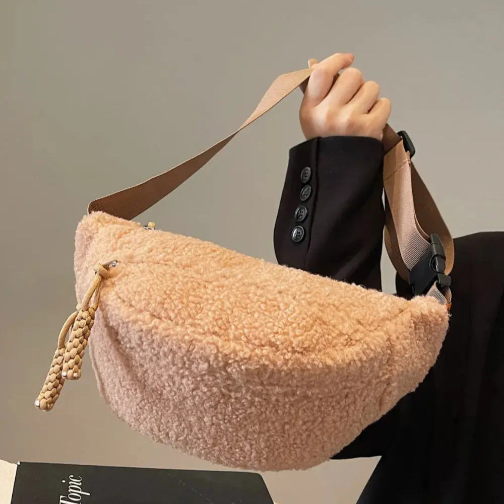 Sherpa Crossbody Bag with Adjustable Strap Trendsi