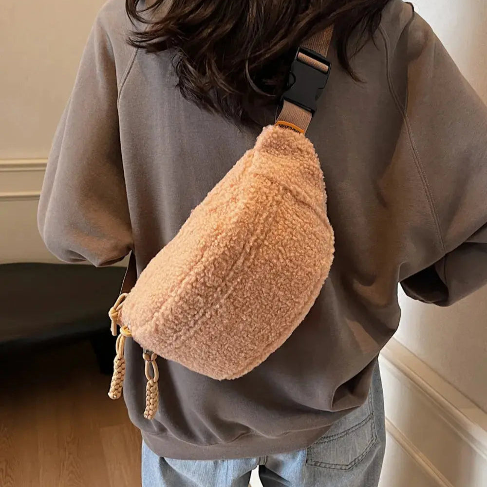 Sherpa Crossbody Bag with Adjustable Strap Trendsi