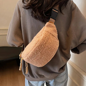 Sherpa Crossbody Bag with Adjustable Strap Trendsi