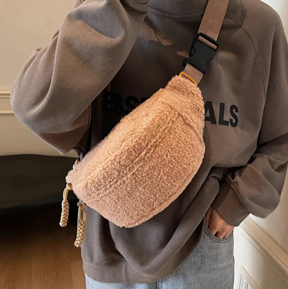 Sherpa Crossbody Bag with Adjustable Strap Trendsi