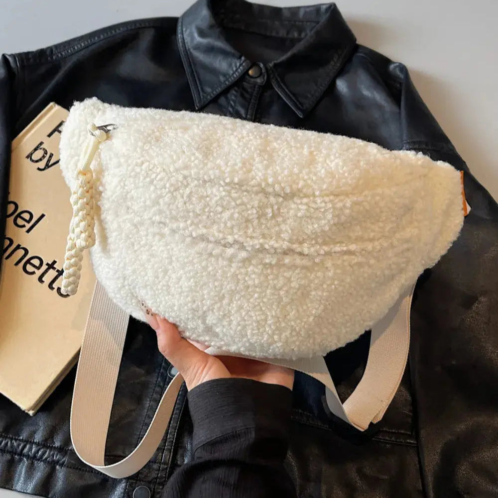 Sherpa Crossbody Bag with Adjustable Strap Trendsi