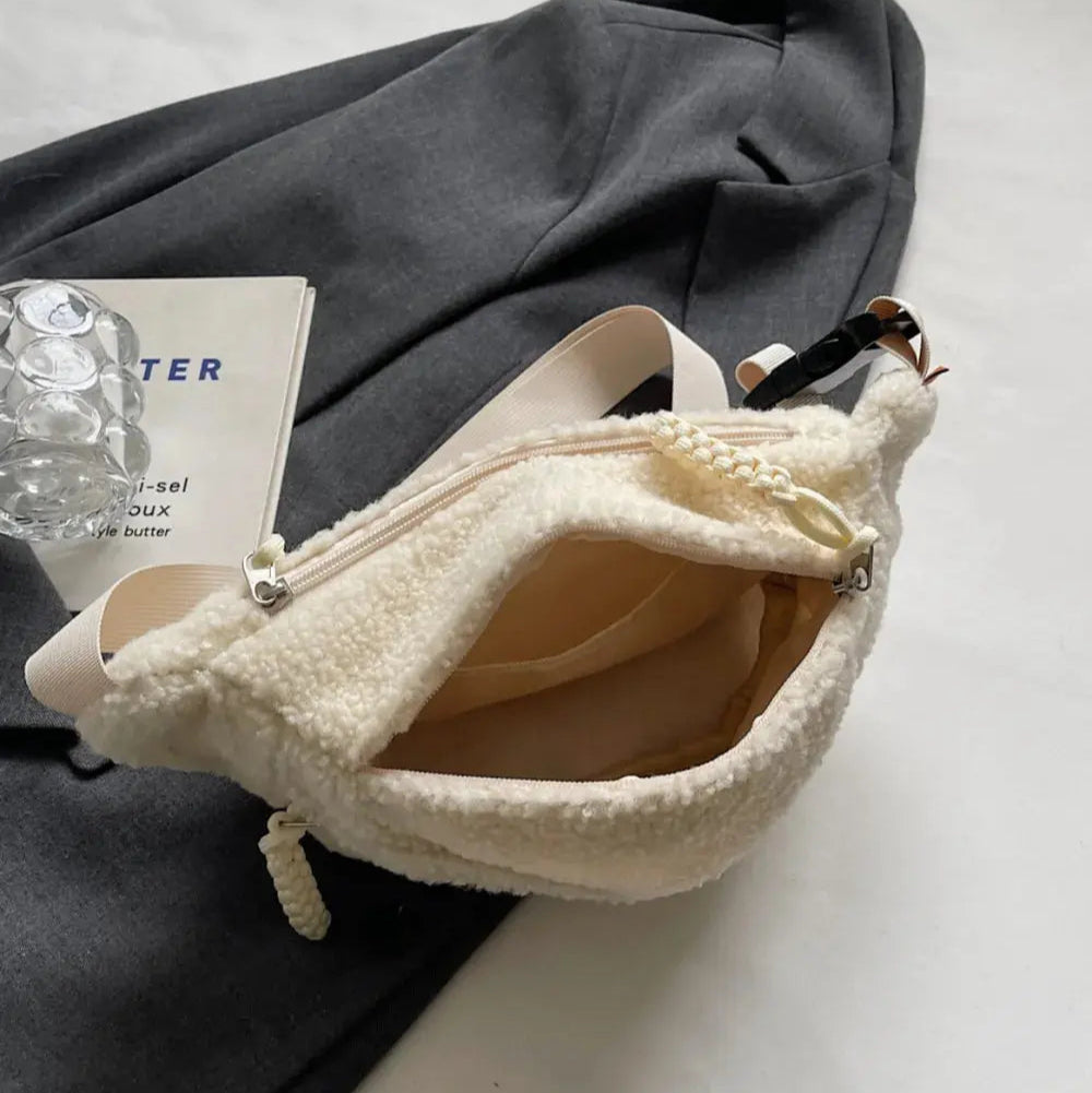 Sherpa Crossbody Bag with Adjustable Strap Trendsi