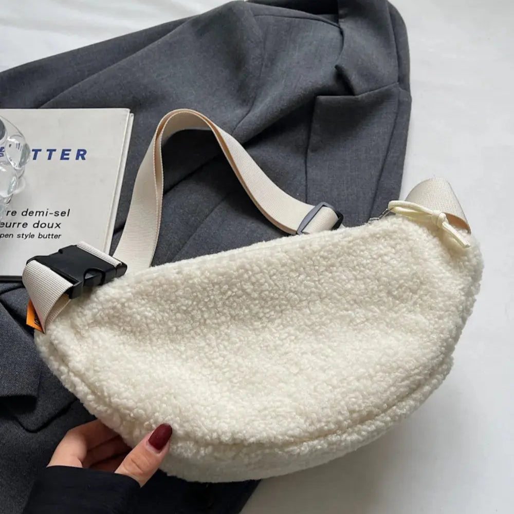 Sherpa Crossbody Bag with Adjustable Strap Trendsi