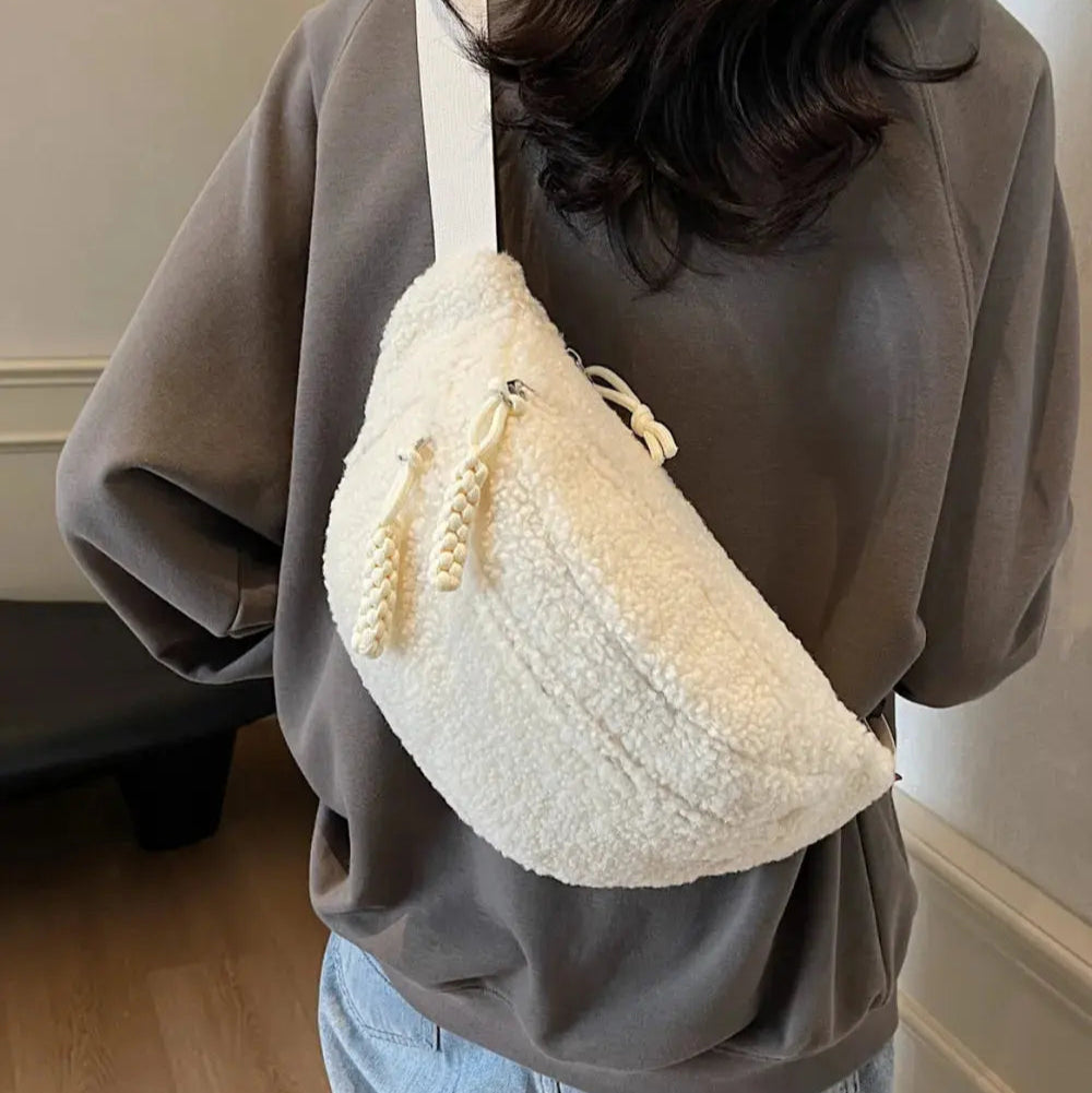 Sherpa Crossbody Bag with Adjustable Strap Trendsi