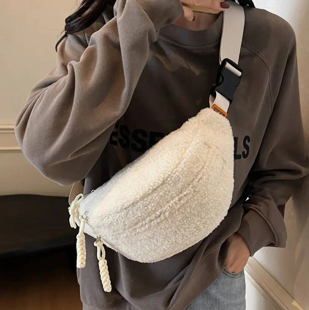 Sherpa Crossbody Bag with Adjustable Strap Trendsi