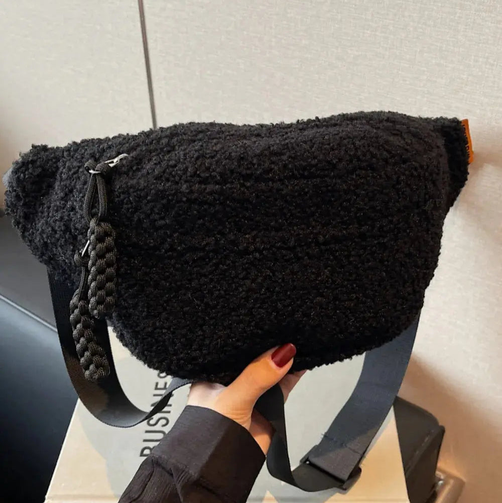 Sherpa Crossbody Bag with Adjustable Strap Trendsi