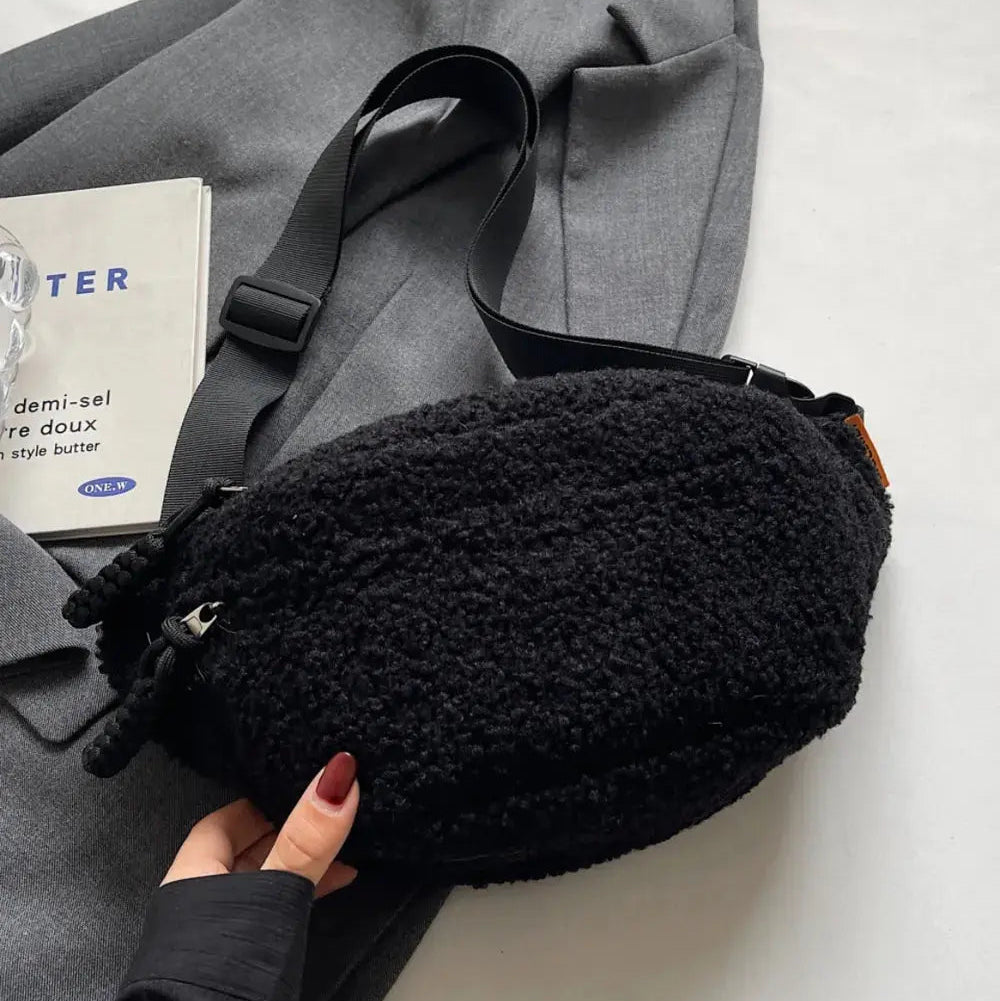 Sherpa Crossbody Bag with Adjustable Strap Trendsi