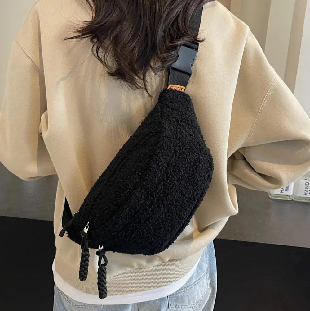 Sherpa Crossbody Bag with Adjustable Strap Trendsi