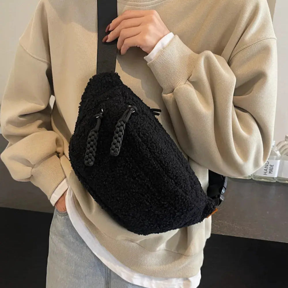 Sherpa Crossbody Bag with Adjustable Strap Trendsi