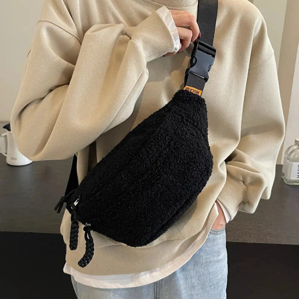 Sherpa Crossbody Bag with Adjustable Strap Trendsi