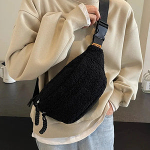 Sherpa Crossbody Bag with Adjustable Strap Trendsi