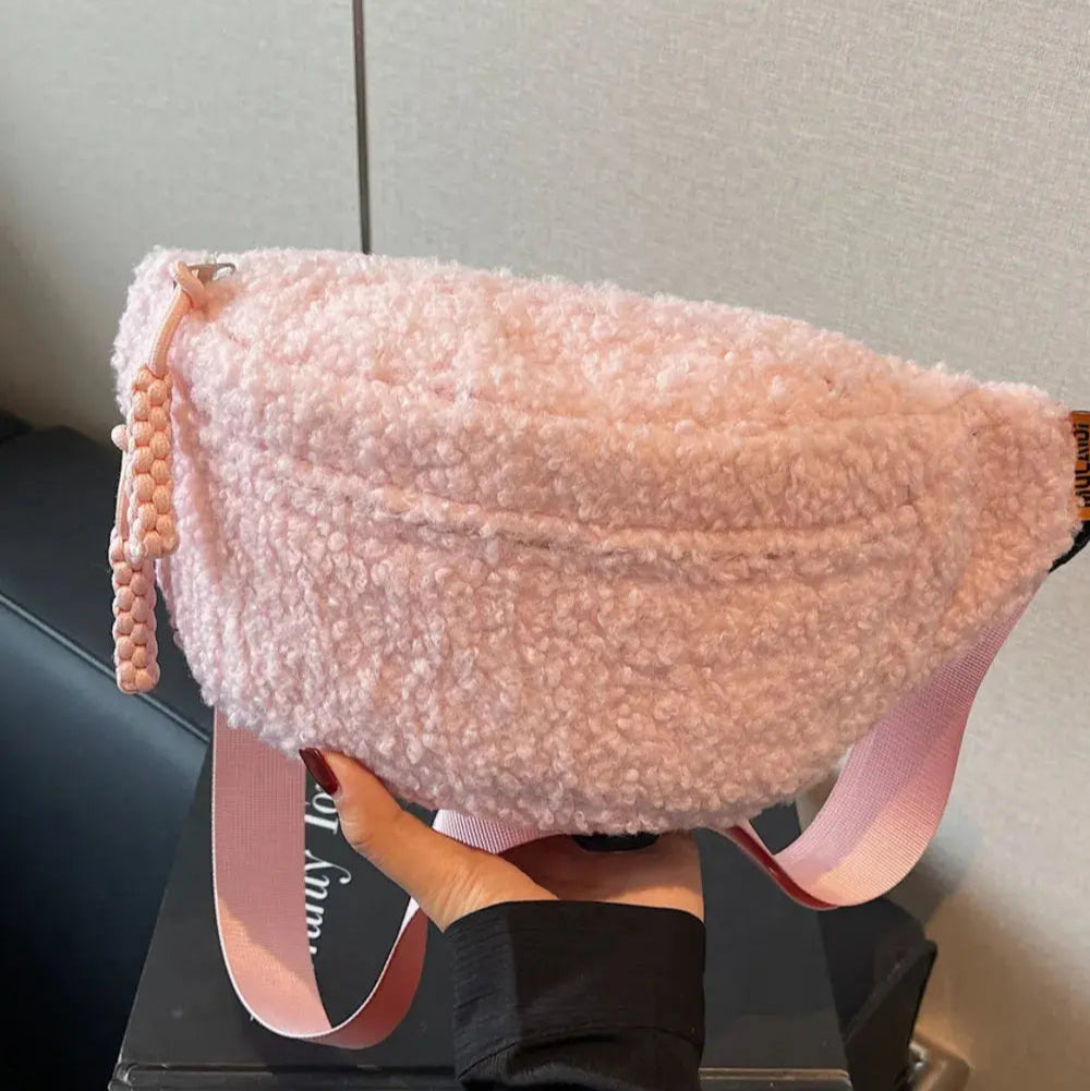 Sherpa Crossbody Bag with Adjustable Strap Trendsi