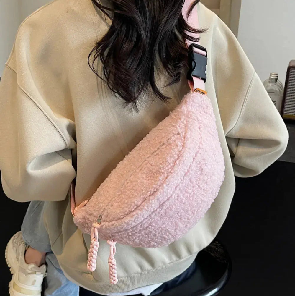Sherpa Crossbody Bag with Adjustable Strap Trendsi