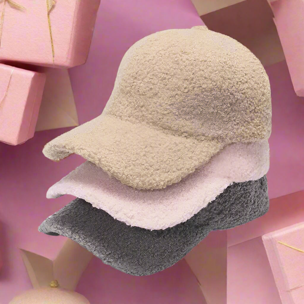 Sherpa Solid Color Baseball Cap Trendsi