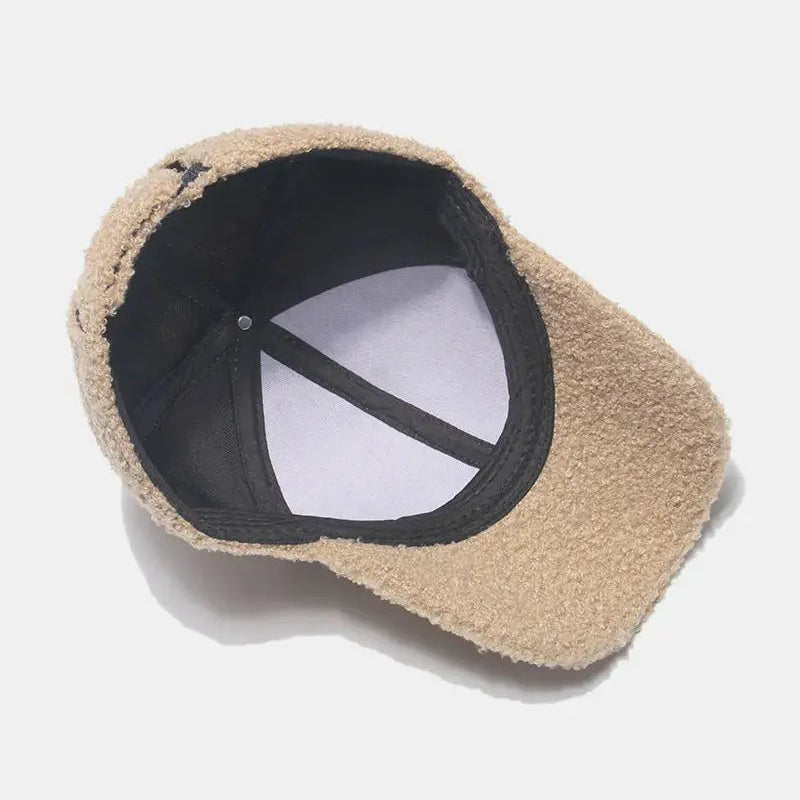 Sherpa Solid Color Baseball Cap Trendsi