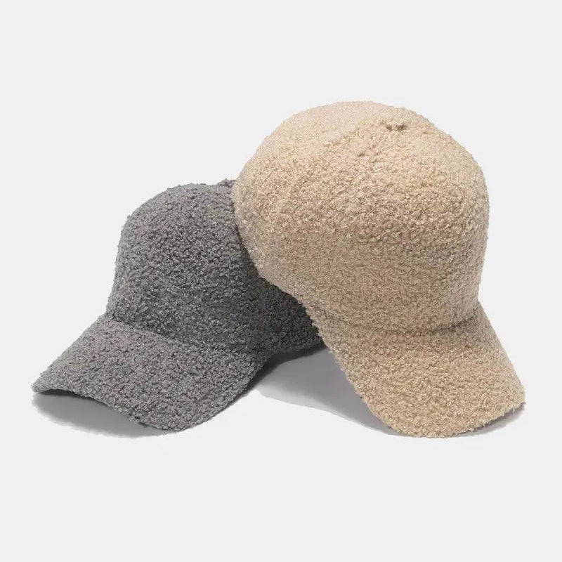Sherpa Solid Color Baseball Cap Trendsi