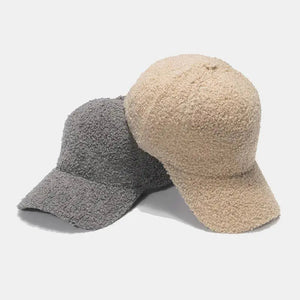 Sherpa Solid Color Baseball Cap Trendsi