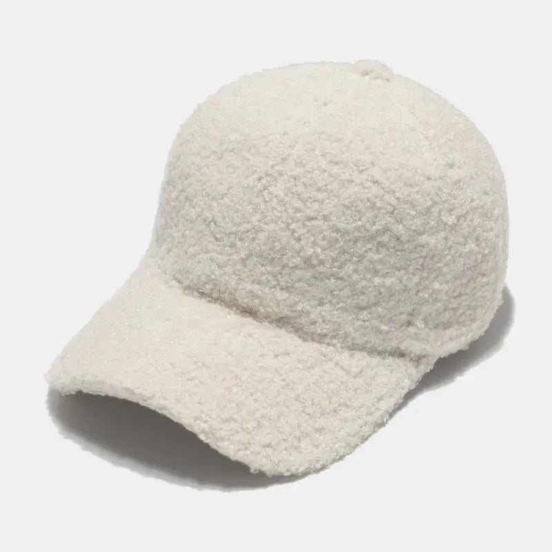 Sherpa Solid Color Baseball Cap Trendsi