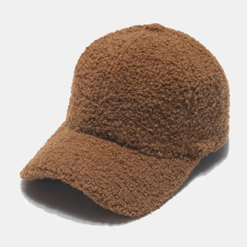 Sherpa Solid Color Baseball Cap Trendsi