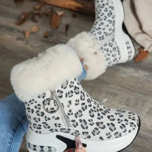 Side Zipper Leopard Platform Boots Trendsi