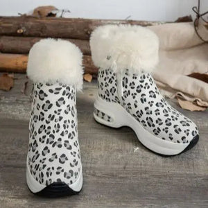 Side Zipper Leopard Platform Boots Trendsi