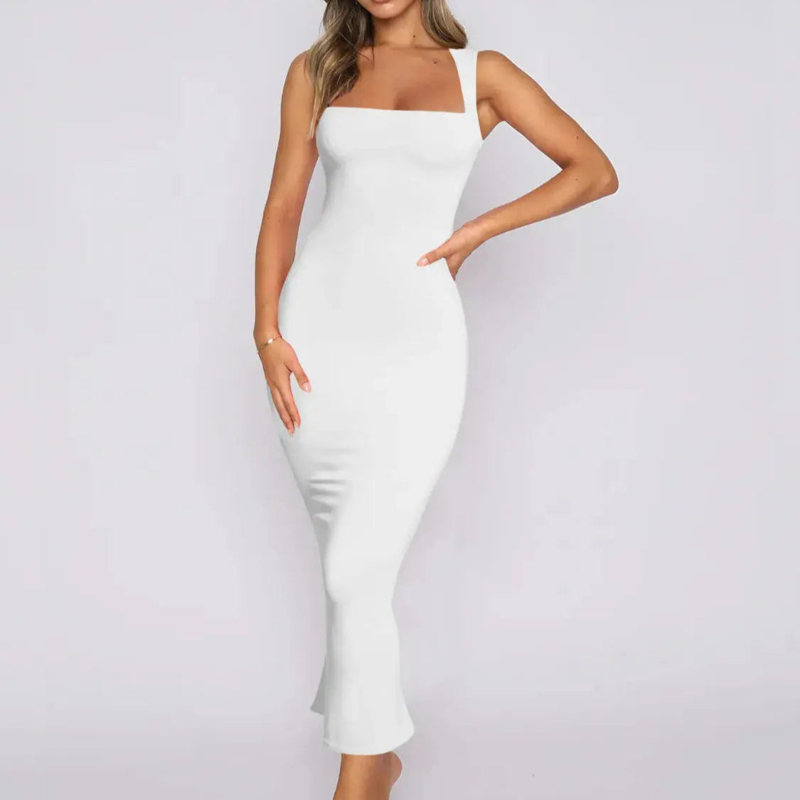 Slit Back Sleeveless Maxi Tank Dress Trendsi