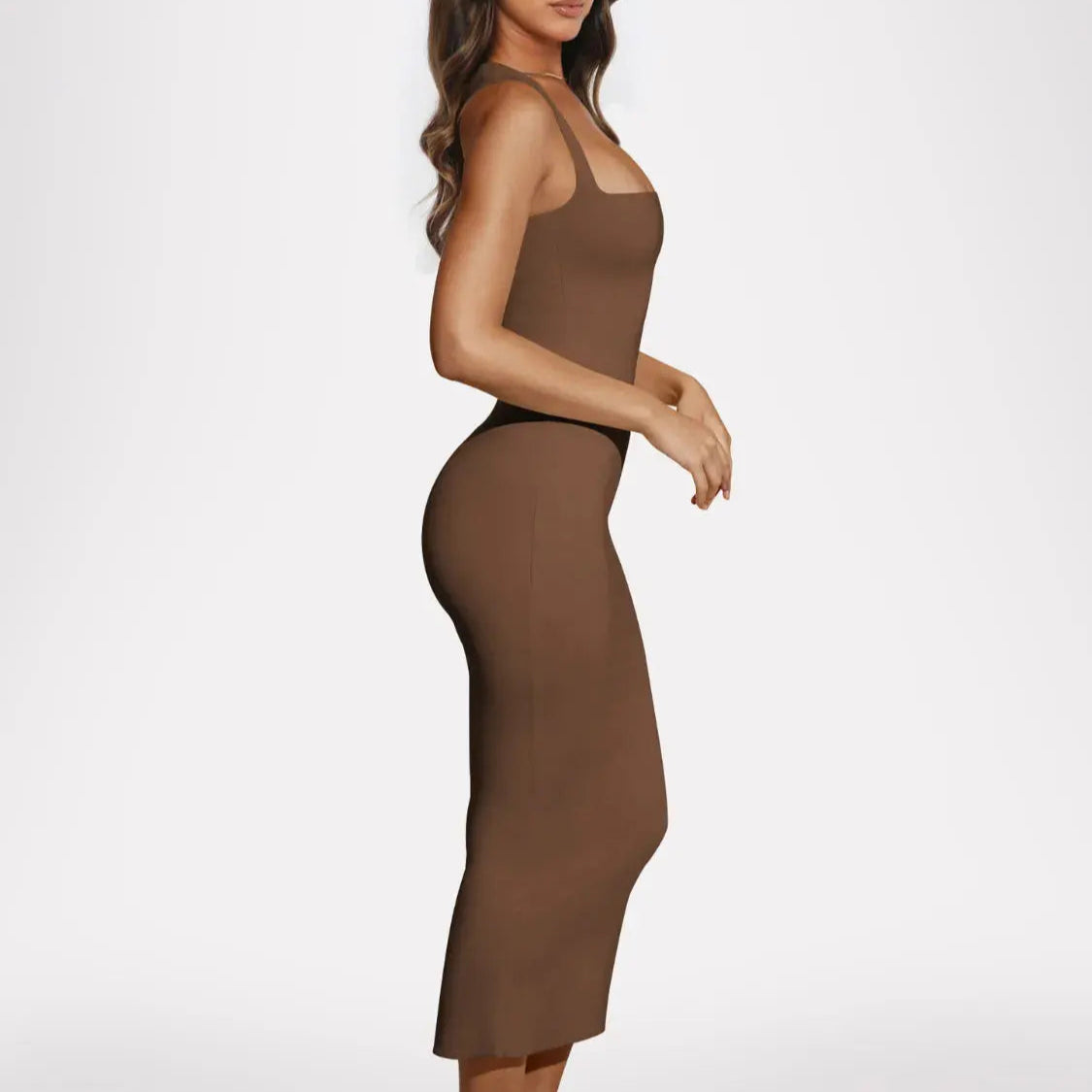 Slit Back Sleeveless Maxi Tank Dress Trendsi