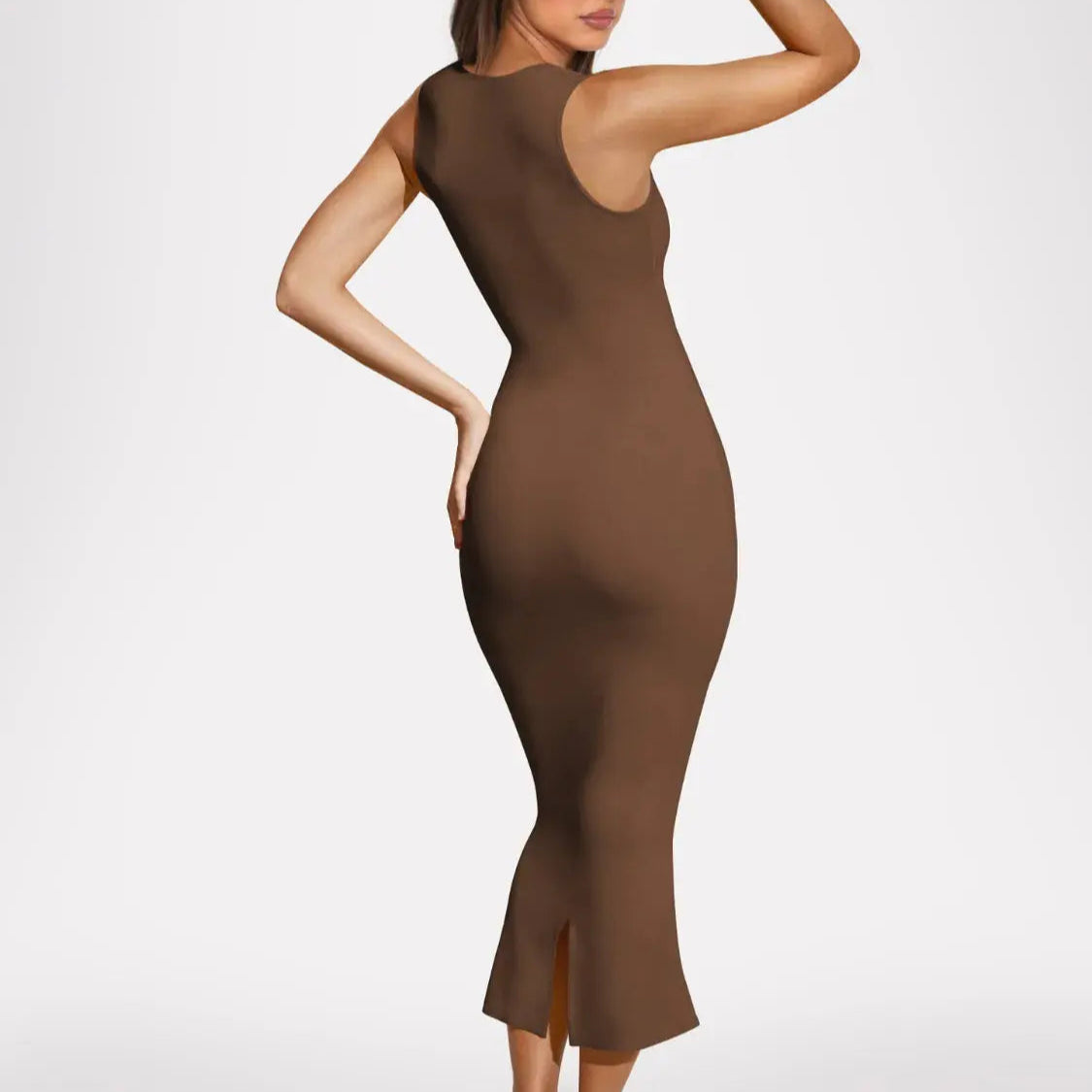 Slit Back Sleeveless Maxi Tank Dress Trendsi