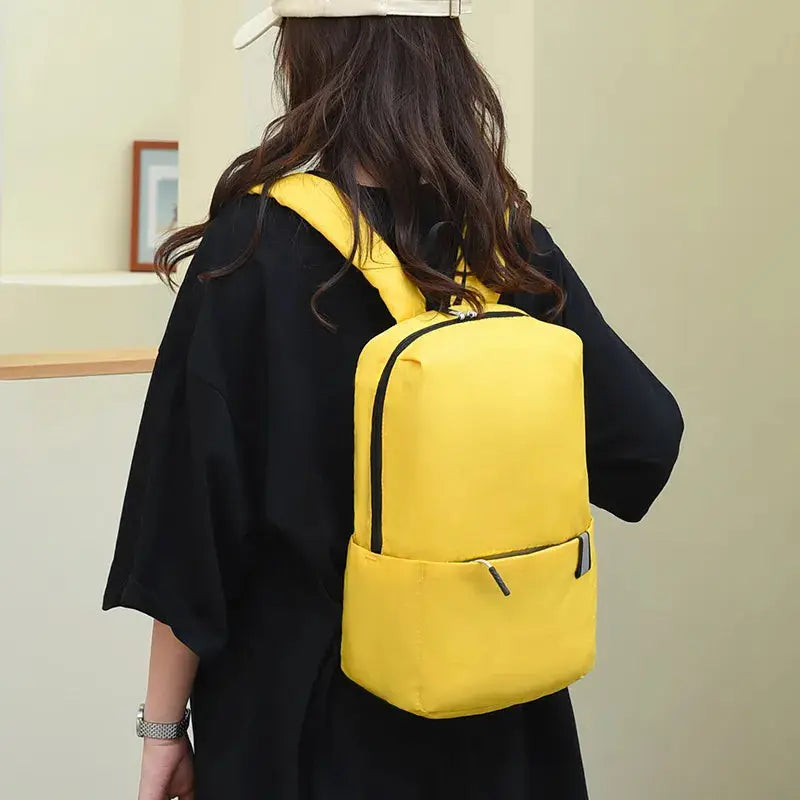 Solid Color Nylon Backpack Bag Trendsi