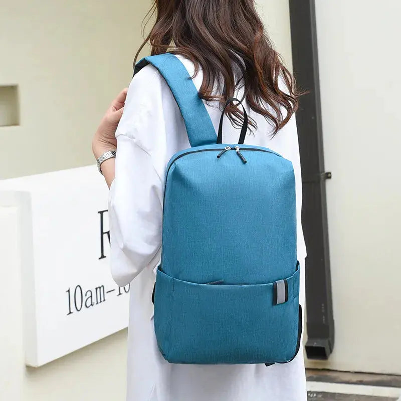 Solid Color Nylon Backpack Bag Trendsi