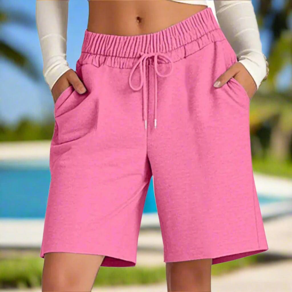 Solid Color Shorts with Pockets Trendsi