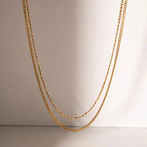 Stainless Steel Double-Layered Necklace Trendsi