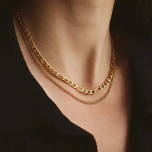 Stainless Steel Double-Layered Necklace Trendsi