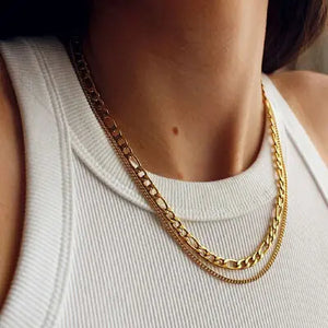 Stainless Steel Double-Layered Necklace Trendsi