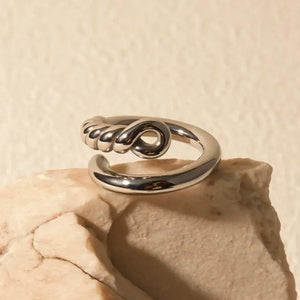 Stainless Steel Knot Bypass Ring Trendsi
