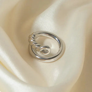 Stainless Steel Knot Bypass Ring Trendsi