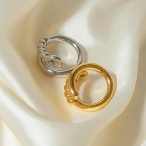 Stainless Steel Knot Bypass Ring Trendsi