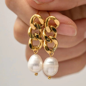 Stainless Steel Pearl Earrings Trendsi