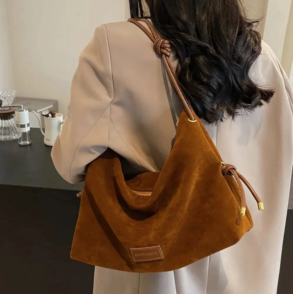 Suede Large Shoulder Bag Trendsi