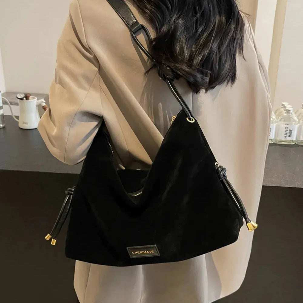 Suede Large Shoulder Bag Trendsi