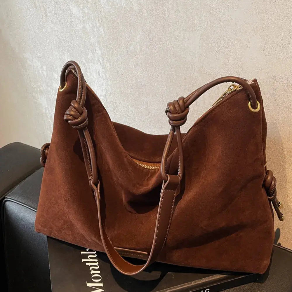 Suede Large Shoulder Bag Trendsi
