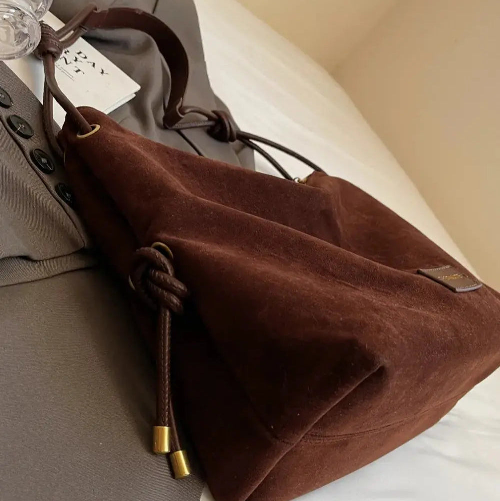 Suede Large Shoulder Bag Trendsi