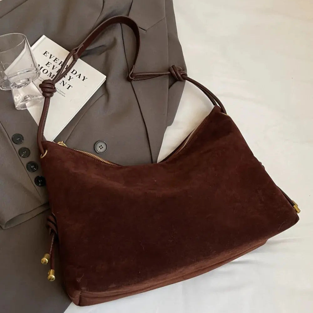 Suede Large Shoulder Bag Trendsi