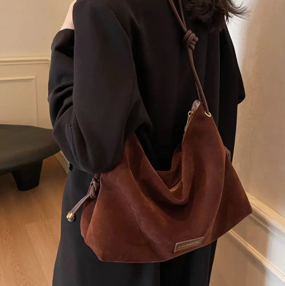 Suede Large Shoulder Bag Trendsi