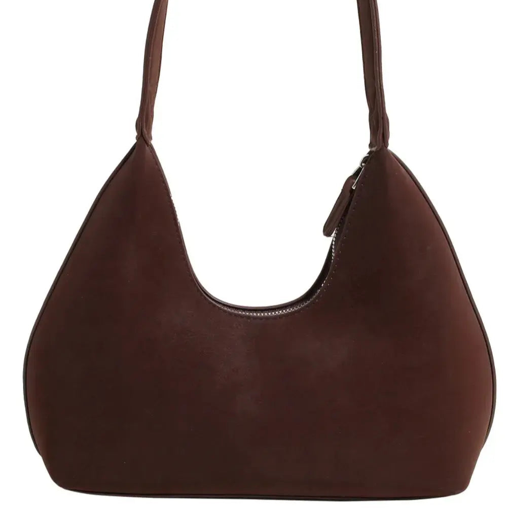 Suede Shoulder Bag with Zip Trendsi