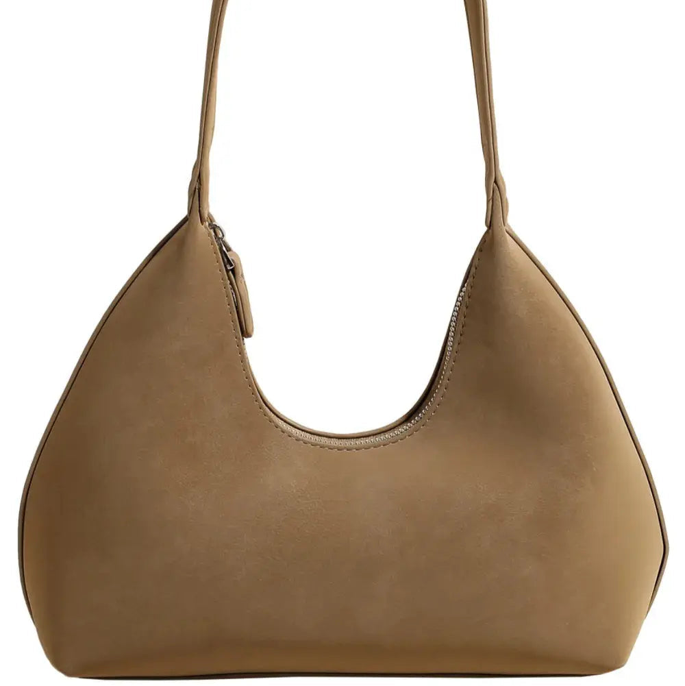 Suede Shoulder Bag with Zip Trendsi