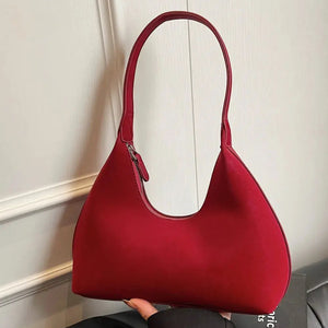 Suede Shoulder Bag with Zip Trendsi